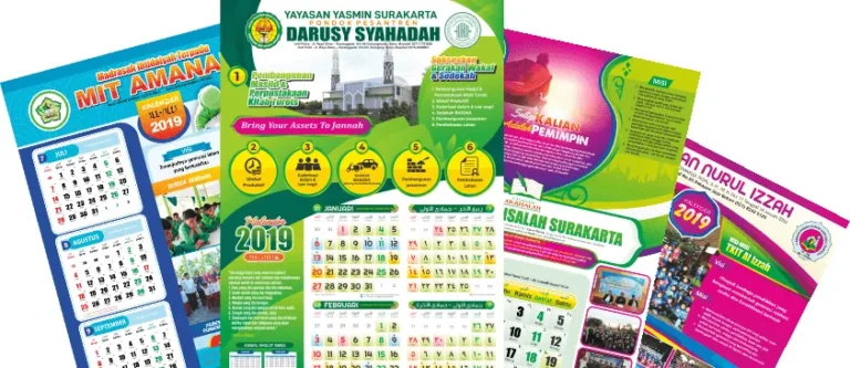 Kalender dinding 2019 untuk MIT Amanah, Pondok Pesantren Darusy Syahadah, dan TKIT Al Izzah